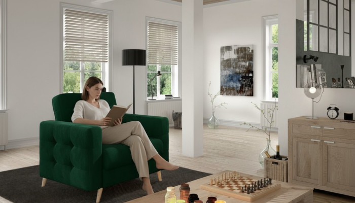 Silla de salón comedor sala de estar lounge asiento verde diseño moderno silla tapizada nueva