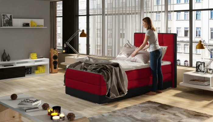 Cama acolchada diseño de lujo cama de hotel de 90x200cm dormitorio caja de resortes individual