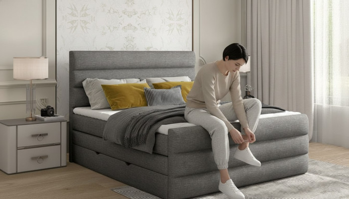 Cama King size de lujo diseño de caja Hotel muebles Cama doble 140/160/180x200