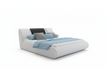 Cama doble de diseño de muebles de dormitorio de lujo Boxspring negro blanco Hotel.