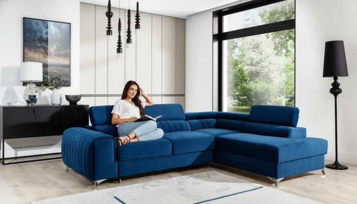 Sofá con canapé y función de cama Sofá esquinero Sofá de tela Sofá de tela Sofás Nuevos