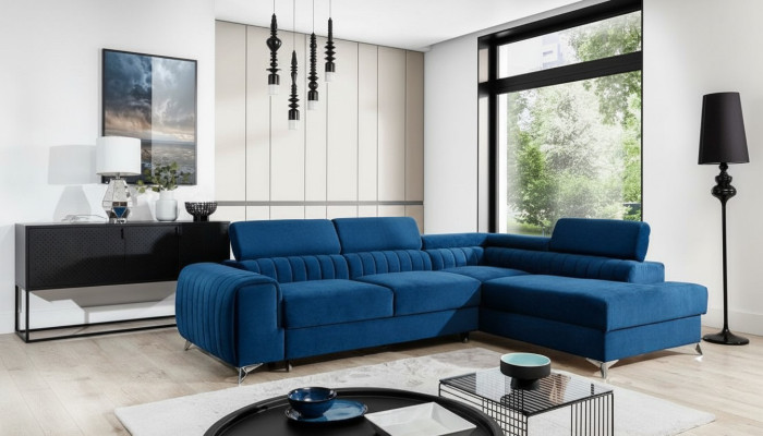 Sofá con canapé y función de cama Sofá esquinero Sofá de tela Sofá de tela Sofás Nuevos