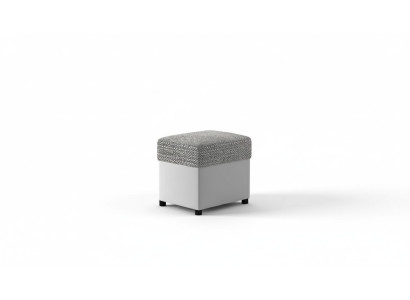 Taburete Taburete tapizado Reposapiés Muebles Hogar Bancos Asientos Textil Gris