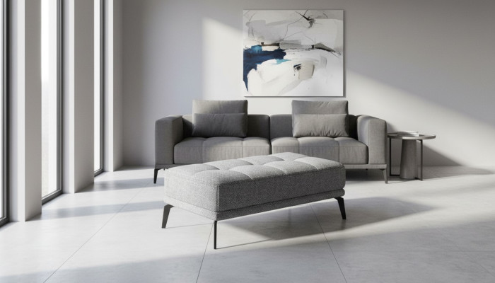 Sillón reposapiés Taburete xxl Club Otomano Pufa Cuero Textil Otomano Diseñador Nuevo