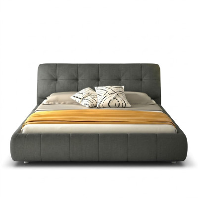 Diseño camas acolchadas camas cuero doble hotel matrimonial dormitorio somier caja nuevo