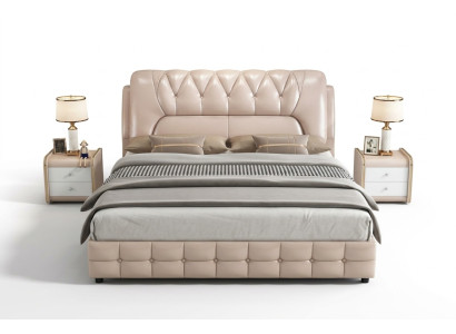 Cama de diseñador tapizado de lujo diseño cama doble Hotel 180x200cm