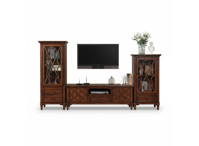 Mueble de pared Aparador Diseño 2x Armario rtv Mesa de televisión Aparador Conjunto de 3 piezas Vitrina