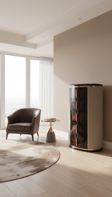 Cómoda alta de lujo marrón de diseño moderno mueble de madera para salón.