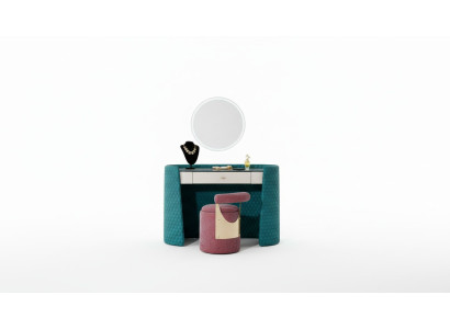 Mesa de maquillaje Taburete Dormitorio Cuero Textil Consolas Diseño moderno Maquillaje Nuevo
