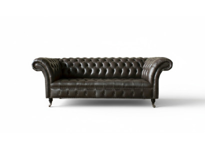 Chesterfield de 3 plazas Sofá de diseño moderno de cuero extra grande Muebles de asiento Sofás