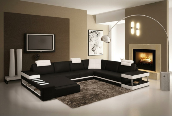 Sofá de cuero sofá de esquina conjunto de salón sofá de diseñador sofá de luz tapicero Hallstadt