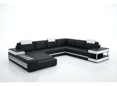 Sofá de cuero sofá de esquina conjunto de salón sofá de diseñador sofá de luz tapicero Hallstadt