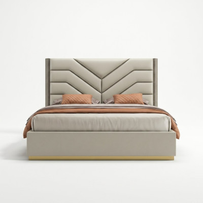 Cama Acolchada Diseño Lujo Madera Camas Dobles Matrimonio Dormitorio Cuero Muebles Hotel