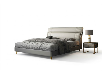 Diseño de cama de cuero de lujo Cama doble acolchada matrimonial moderna 180x200 Moderna Nueva.