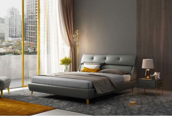 Dormitorio Hotel Camas cama doble Diseño de camas de cuero 180x200cm