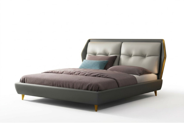 Diseño de cama de cuero de lujo camas tapizadas Muebles dormitorio 180x200