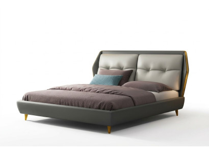 Diseño de cama de cuero de lujo camas tapizadas Muebles dormitorio 180x200