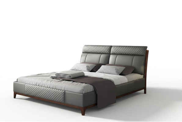 Cama Acolchada Diseño de Lujo 180x200cm Doble Camas de Hotel Matrimonial Habitación de Dormir Cuero