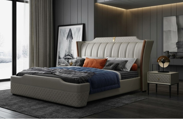 Diseño de camas de estilo italiano, marco moderno para dormitorio.