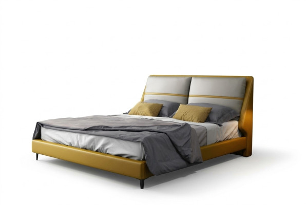 Diseño de cama de lujo para dormitorio de lujo. Camas dobles de hotel de 180x200 cm.