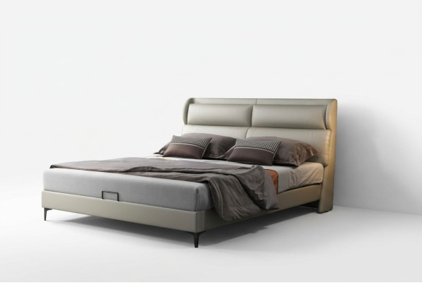 Alta calidad Lujo Doble Cama Camas Acolchado Diseño Matrimonial Hotel Cuero Textil Nuevo