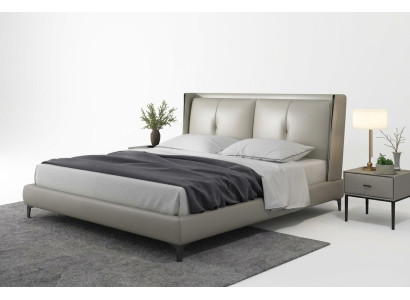 Cama clásica de lujo tapizada de madera para dormitorio doble 180x200