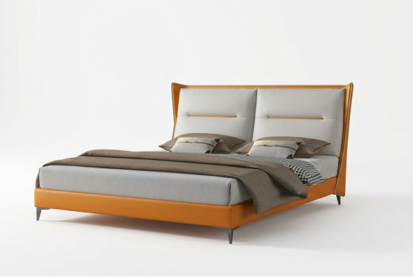 Cama de diseño moderno 180x200 cuero camas de hotel doble habitación dormitorio