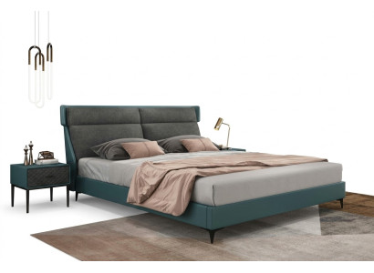 Clásica cama de lujo tapizada en cuero textil de alta calidad cama dormitorio nuevo