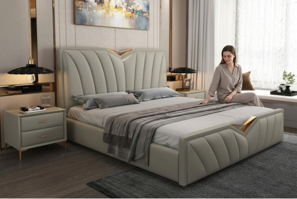 Cama de diseño dormitorio camas cuero hotel lujo tapizado muebles italianos