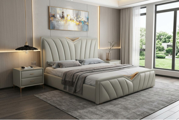 Cama de diseño dormitorio camas cuero hotel lujo tapizado muebles italianos