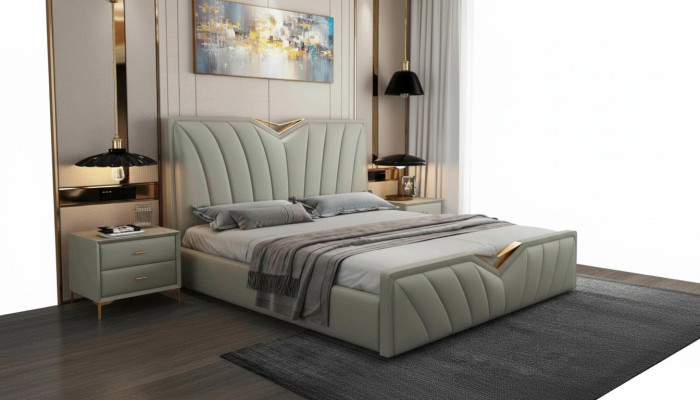 Cama de diseño dormitorio camas cuero hotel lujo tapizado muebles italianos