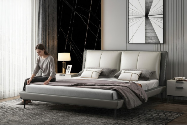 Cama de dormitorio Cama Cama doble Cama juvenil Cama de tela Estructura de cama