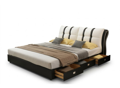 Diseñador Cama Dormitorio Camas Textil Hotel Lujo Tapicería Asiento Tela Italia