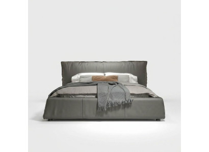 Diseño de cama de cuero doble matrimonial moderna de lujo de hotel.