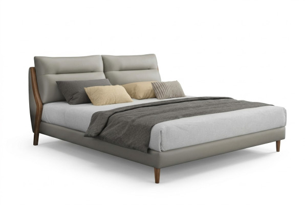 Camas de lujo clásicas tapizadas en cuero y textil cama de alta calidad para dormitorio nuevo