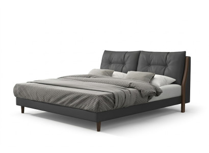 Cama de hotel de lujo, camas de diseño, tapizadas en madera, cuero, dormitorio de 180x200.