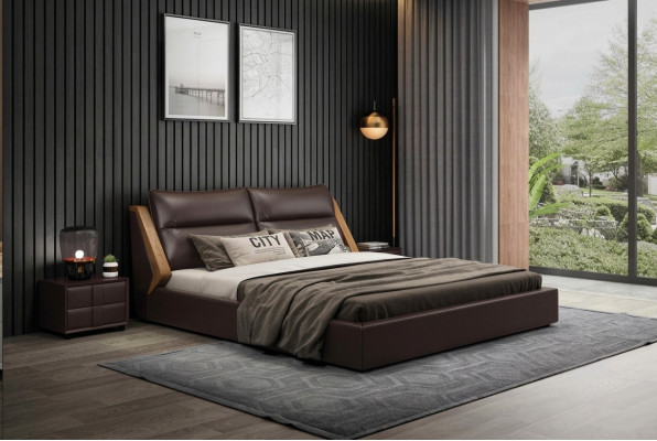 Cama acolchada diseño lujo doble camas hotel matrimonio 180x200 cm dormitorio cuero