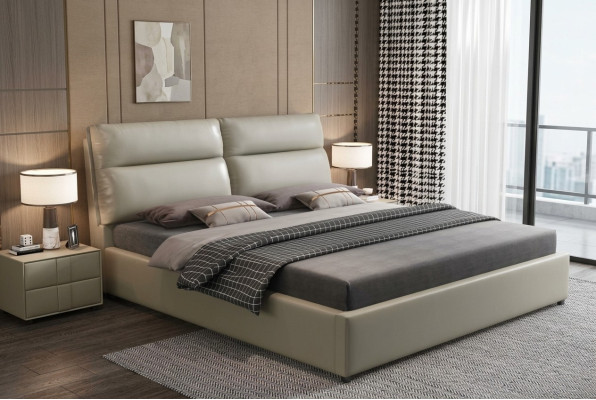 Diseño cama dormitorio textil cuero tapizado. Camas modernas 180x200cm.