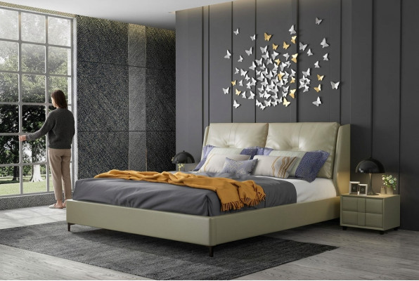 Cama Acolchada Diseño Lujo Doble Hotel Dormitorio Descanso 180x200cm