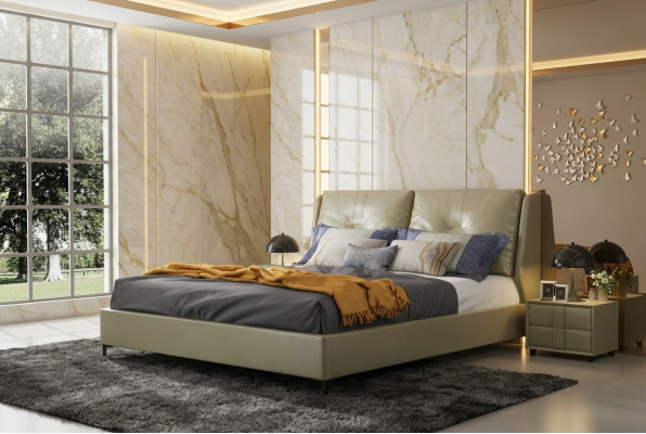 Cama Acolchada Diseño Lujo Doble Hotel Dormitorio Descanso 180x200cm