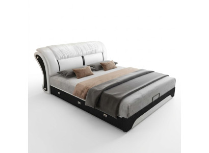 Cama tapizado diseño lujo doble hotel matrimonial dormitorio cuero 180x200cm camas