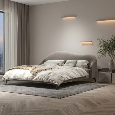 Muebles de dormitorio italiano cama doble tapizada diseño camas