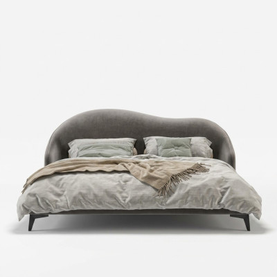 Muebles de dormitorio italiano cama doble tapizada diseño camas