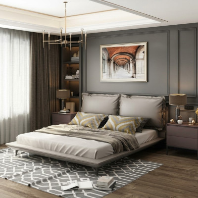 Cama doble Cama Cama matrimonial Diseño Lujo Camas de lujo Cama de diseño Textil