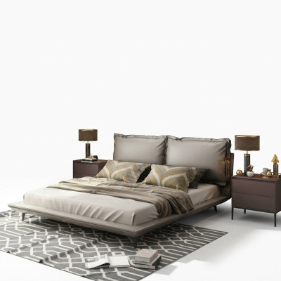 Cama doble Cama Cama matrimonial Diseño Lujo Camas de lujo Cama de diseño Textil
