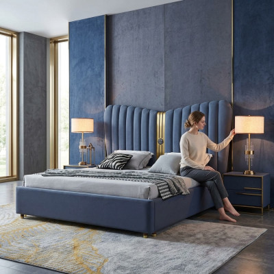 Cama acolchada diseño de lujo Hotel camas 150/180 cm dormitorio doble