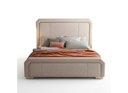 Cama doble de diseñador, cama de hotel de lujo para dormitorio de 180x200 cm.