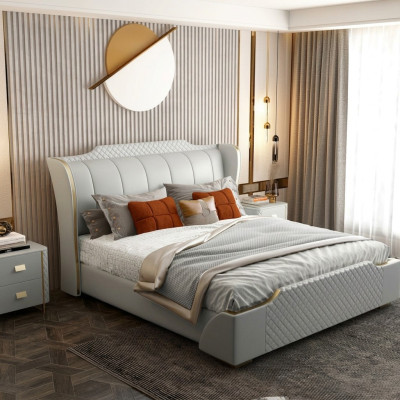 Cama de madera de diseño Mueble elegante Cama doble Dormitorio 180x200cm