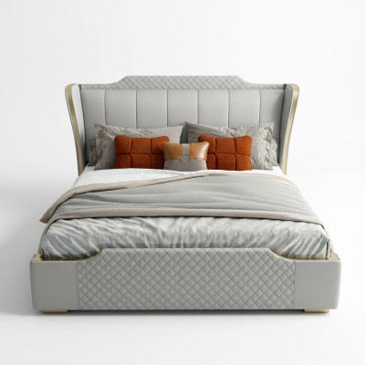Cama de madera de diseño Mueble elegante Cama doble Dormitorio 180x200cm
