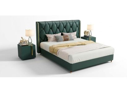 Cama Acolchada Diseño Lujo Doble Camas Hotel Matrimonio 180x200cm Cuero